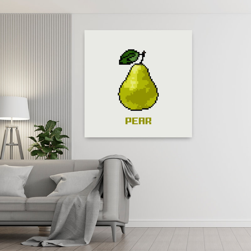 Art mural contemporain vert poire verte, H 48 po x l 48 po