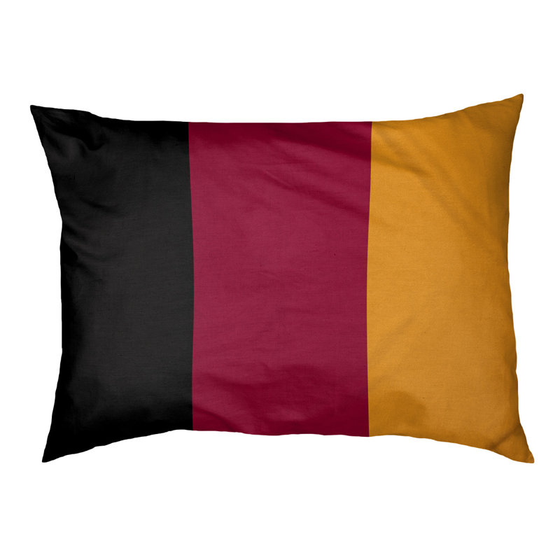 Coussin Designer, Moyen (L 18 po x l 28 po), Noir / rouge / jaune