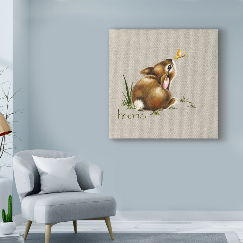 « tiny lapin », reproduction de peinture à l’acrylique sur toile tendue, H 14 po x l 14 po x P 2 po