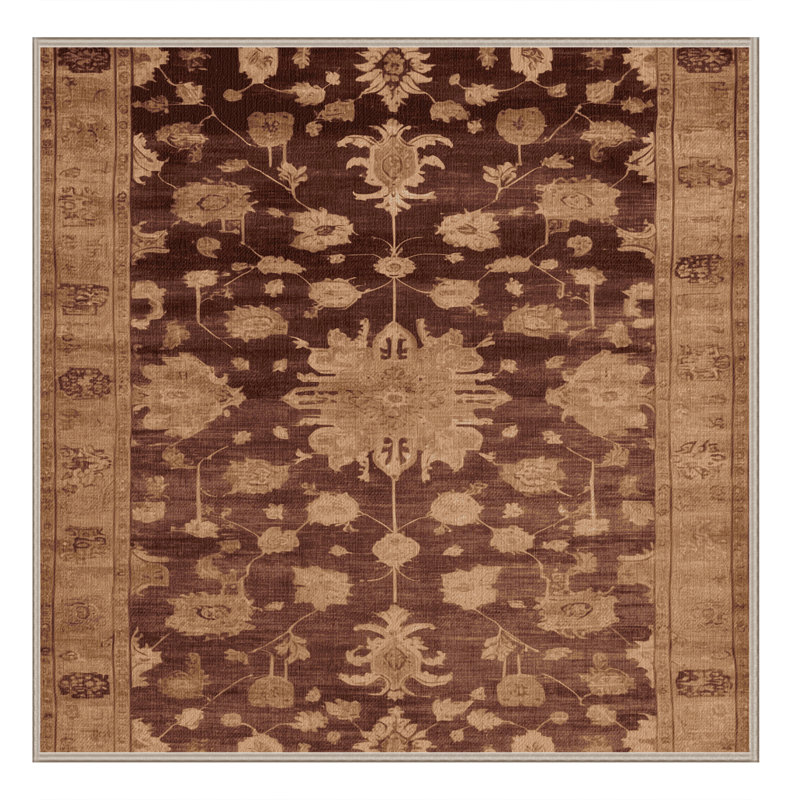 Tapis brun lavable à la machine, Carré 4 pi