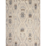 Jazz Hand Knotted Wool Area Rug in Ivory