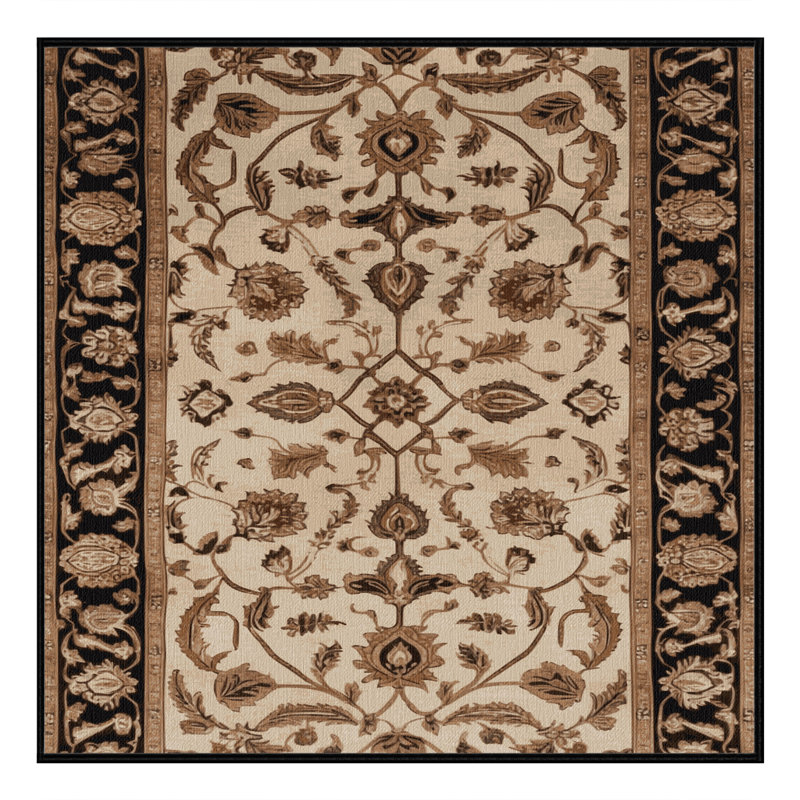 Tapis brun lavable à la machine, Carré 7 pi