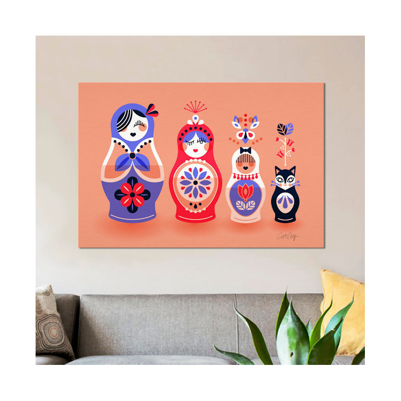 " Russian Dolls I " by Cat Coquillette, 8" H x 12" W x 0.75" D
