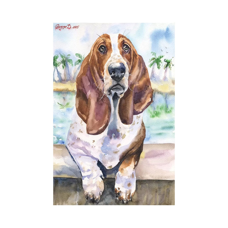 Basset IV by George Dyachenko - Wrapped Canvas Print, 66.04 cm H x 45.72 cm W x 1.91 cm D