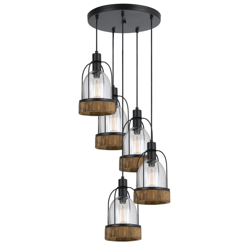Luminaire suspendu géométrique 5 lumières grappe Elettra