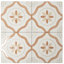 Palmera 9x9 Clay off-white Porcelain Floral Square Wall and Floor Tile (6.96 sq ft/case) - 13 Pack