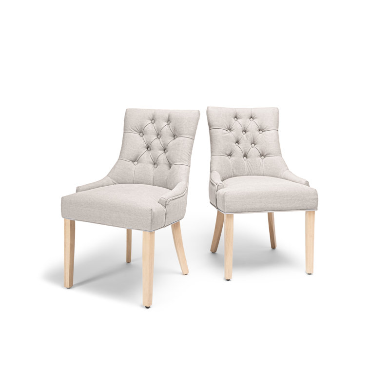 Norval Upholstered Dining Chair, White Wash , Soft Beige