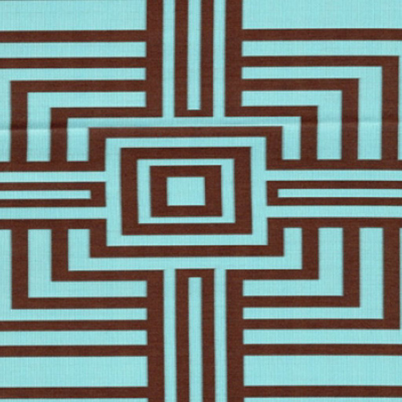 Tissu hypnotisera Wesco, Turquoise / chocolat