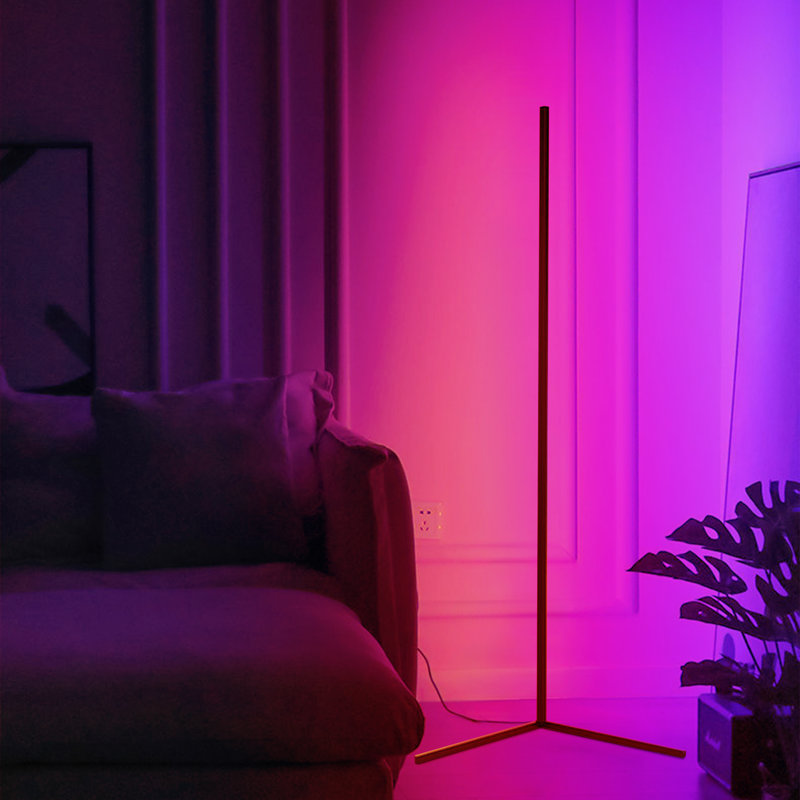 55.9-inch Black LED Novel Floor Lamp with Remote Control Colour Light Change