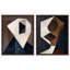 Ensemble de décorations murales modernes facettées, encadrées par Art Remedy, cadre noir, 20 x 24-135313328-135313336