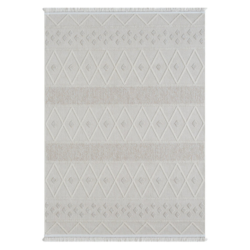 Tapis népalais en jute crème et népalaisépalais, Carré 1 pi 6 po
