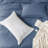 Solayne 100% Washed Cotton Duvet Cover Set with Faux Hemp Texture, Solid Color, Zipper Closure and Corner Ties-111685175-111685170