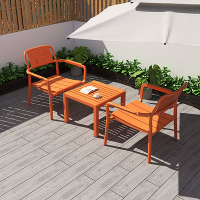 3-Piece No-Assembly PP Seating Group