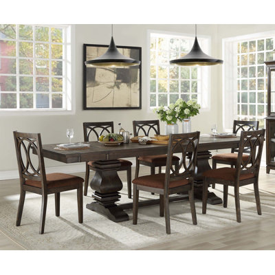 Ensemble de chaises de salle à manger de style transitionnel classique 2 pièces avec finition espresso, cadre en bois et revêtement brun confortable pour un repas élégant