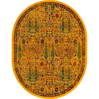 Tapis contemporain de couleur jaune-vert Manlia