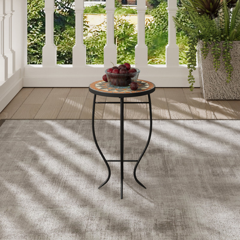 Outdoor Mosaic Accent Side Table Plant Stand