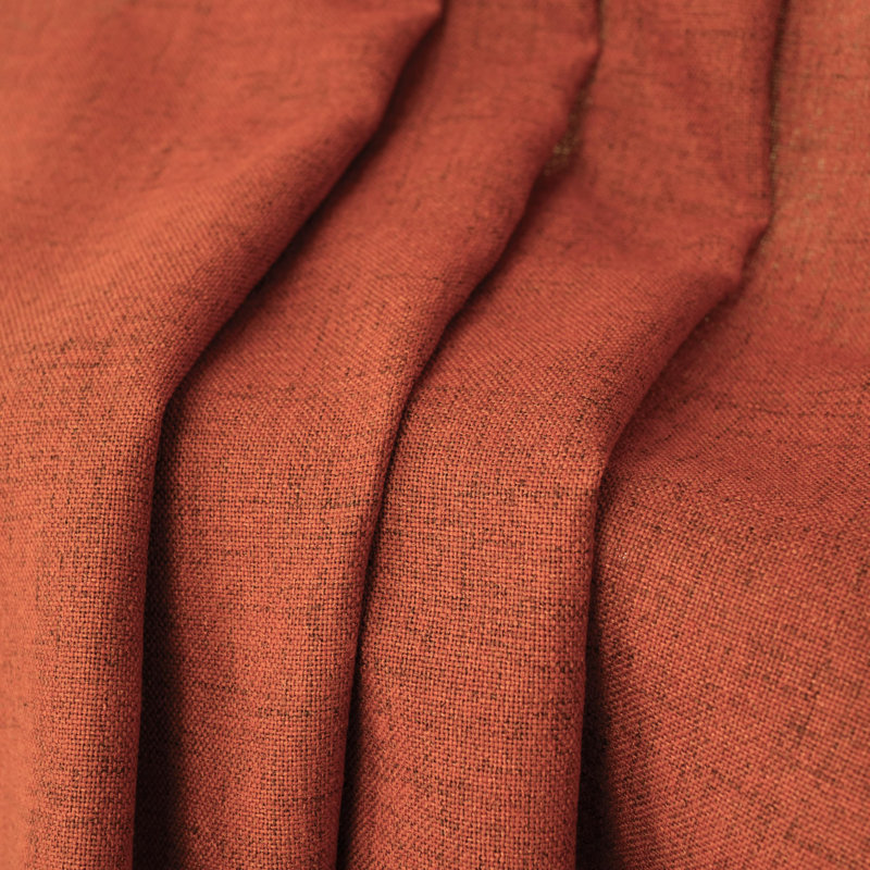 Paire de rideaux semi-transparents avec passe-tringle Janie, L 52 po x L 63 po, Orange brûlé