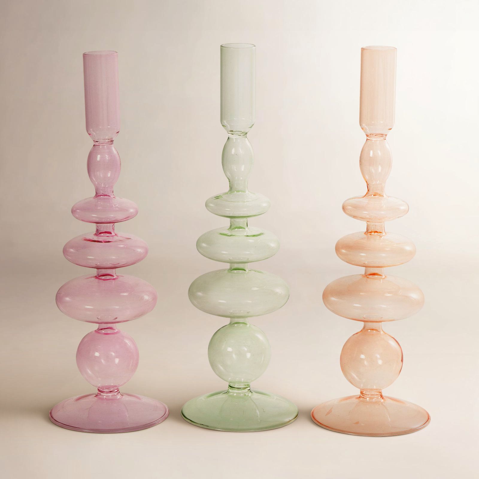 Glass Candlestick Holder