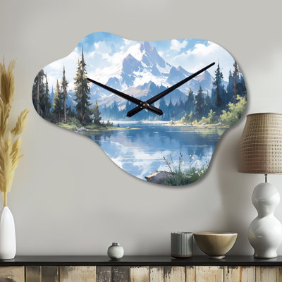 Horloge murale en métal Mountain View Bliss III
