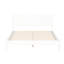 Lit grand format Mid-Century blanc, bois massif +, sans sommier, lit plateforme simple à assembler avec tête de lit haute, lattes, ressort