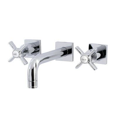 Kingston Brass Millennium Two-Handle 3-Hole Wall Mount Bathroom Faucet