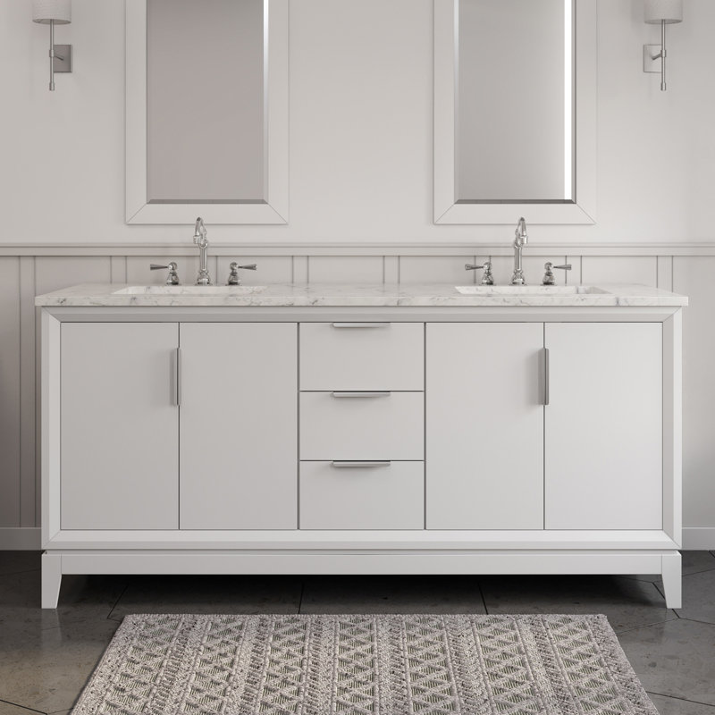Elizabeth 72'' W Double Vanity, White
