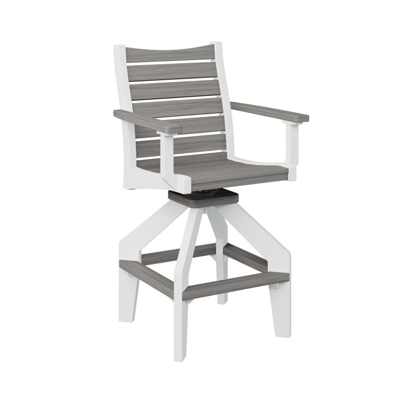 Chaise de bar pivotante Berlin Gardens Bristol, Bois flottant gris, 26.5"