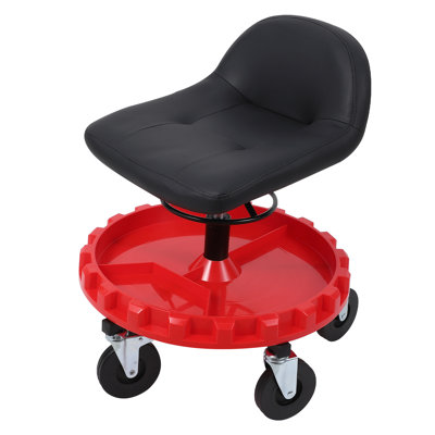 Heavy-Duty Mechanic Rolling Stool with Gear Tool Tray – Adjustable Height, With Lifting Ring