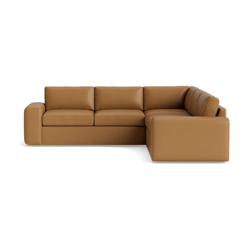 The OG Leather Sectional, Bison Butterscotch Top Grain Leather, Left Hand Facing