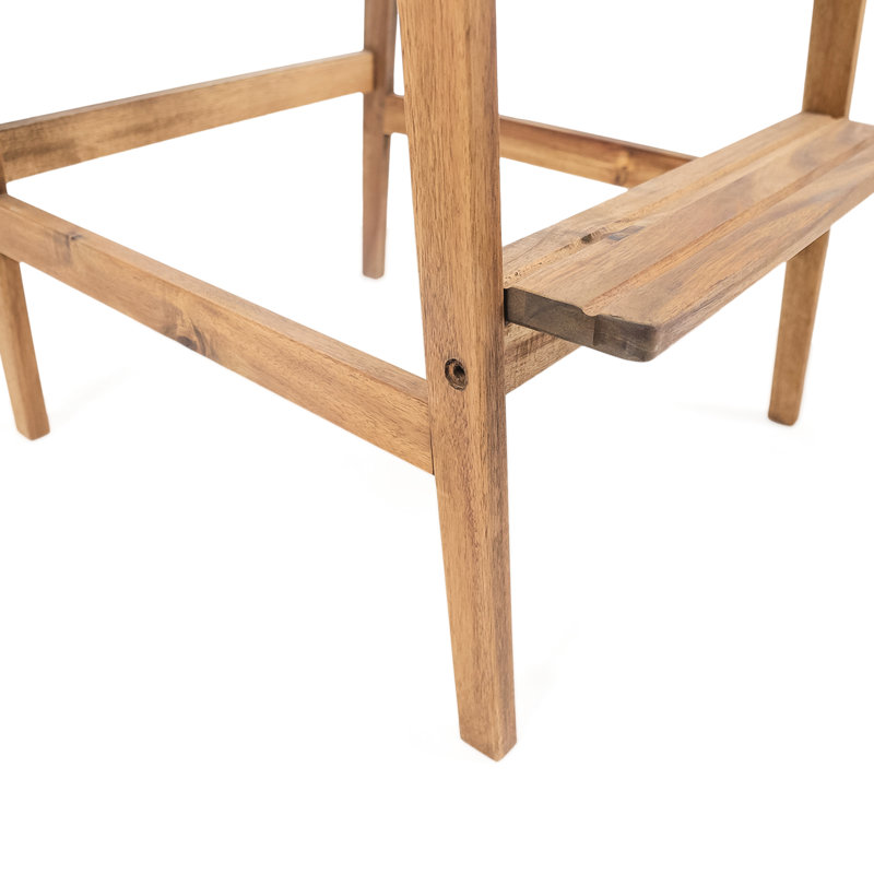 Bois naturel teinté de 2 avec siège haut et dossier à lattes pour patio intérieur et extérieur à finition confortable
