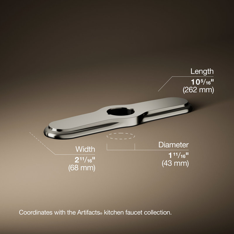 3-Hole Kitchen Faucet Escutcheon, Vibrant Polished Nickel