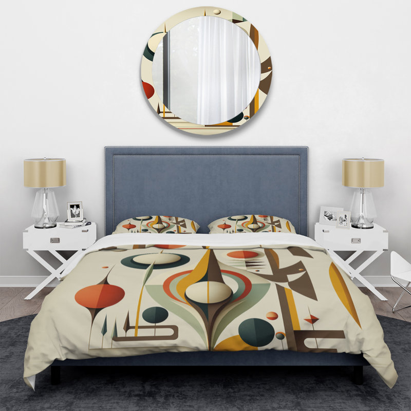 Ensemble de housse de couette en microfibre bleu / brun / jaune, Housse de couette pour très grand lit et 2 très