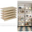 5 grilles métalliques de 24 pouces de 5 po pour tablettes de garde-manger, armoire, salle de bain, cuisine, aspect grain de bois, 10 tablettes à angle droit en acrylique, surface en mousse, surface idéale, facile à utiliser
