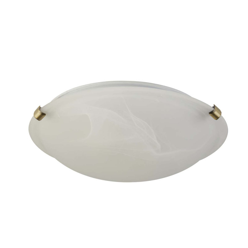 Andrew Glass Flush Mount, Antique Brass
