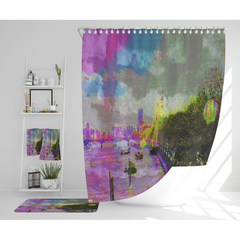 Navah Polyester Shower Curtain Set