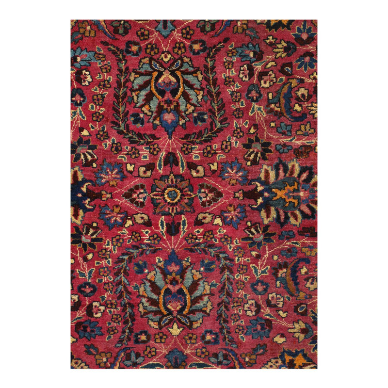 Isabelline Red Antique Silkroad Mashad Rug - 6' X 8'2''