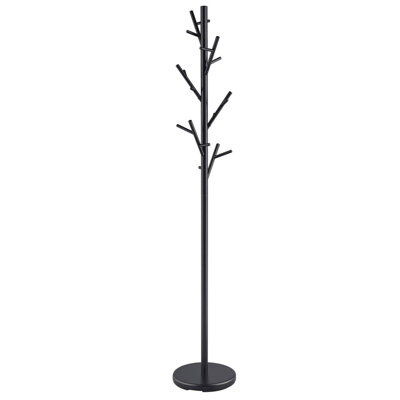 Black Wall Coat Rack - Heavy Duty 18-Hook Hanger for Jackets & Hats