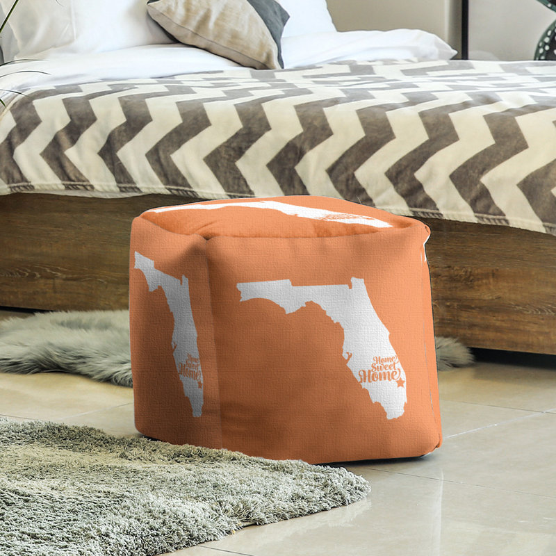 Repose-pieds à cubes palm beach home, Orange