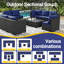  𝗣𝗿𝗲-𝗮𝘀𝘀𝗲𝗺𝗯𝗹𝗲𝗱 𝗖𝗵𝗮𝗶𝗿𝘀, Ensemble de meubles de patio pour 8 personnes Ensemble de conversation modulaire en rotin avec canapé et table basse-116533665
