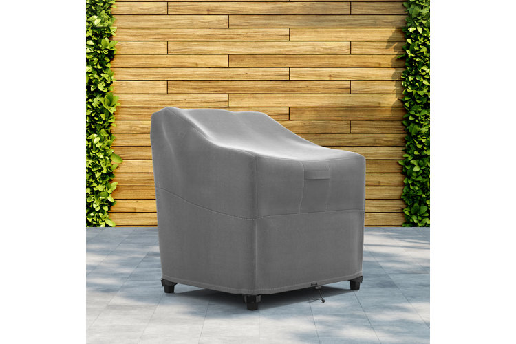 The gray Freeport Park® heavy duty patio chair cover.