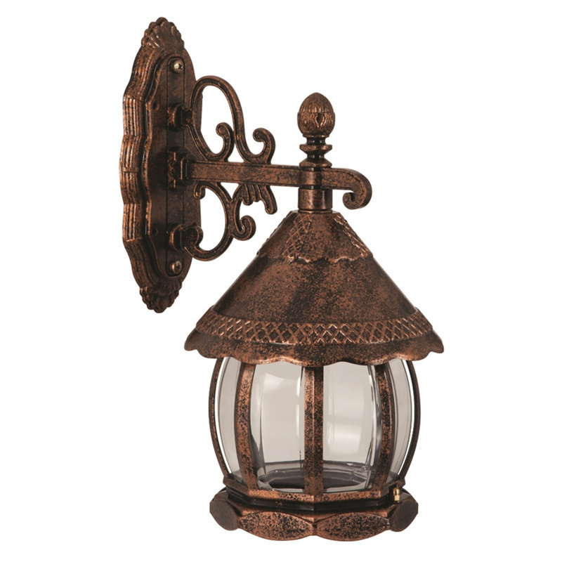 Traditional Outdoor Wall Lamp, Brown ABS Body & Polycarbonate Cap, 12.6 x 7.9 inches | E27 Socket, Max 40W | IP65 Waterproof, Perfect for Nostalgic American Traditional Decor | Durable & Stylish Lighting Solution