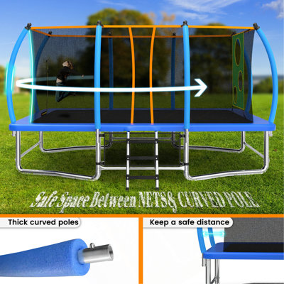 Longue trampoline rectangulaire extérieure pour adultes 8X14FT