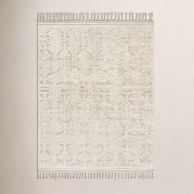 Michaela Beige Hand-Knotted Wool Rug