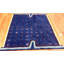 Tapis art carré bleu en soie et laine Garo