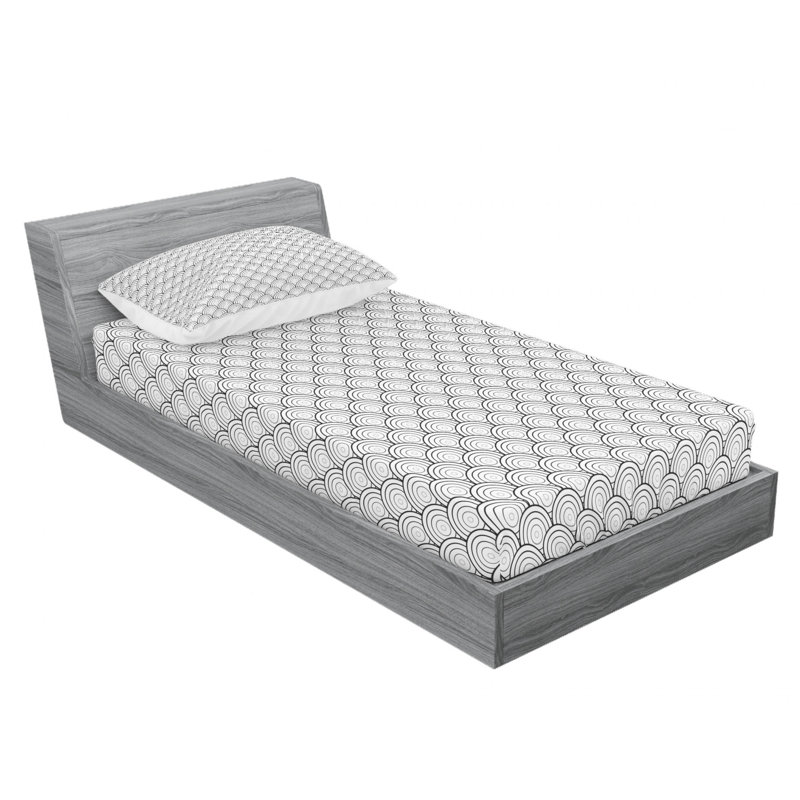 Microfiber Geometric Sheet Set, Twin XL Sheet Set with Fitted Sheet