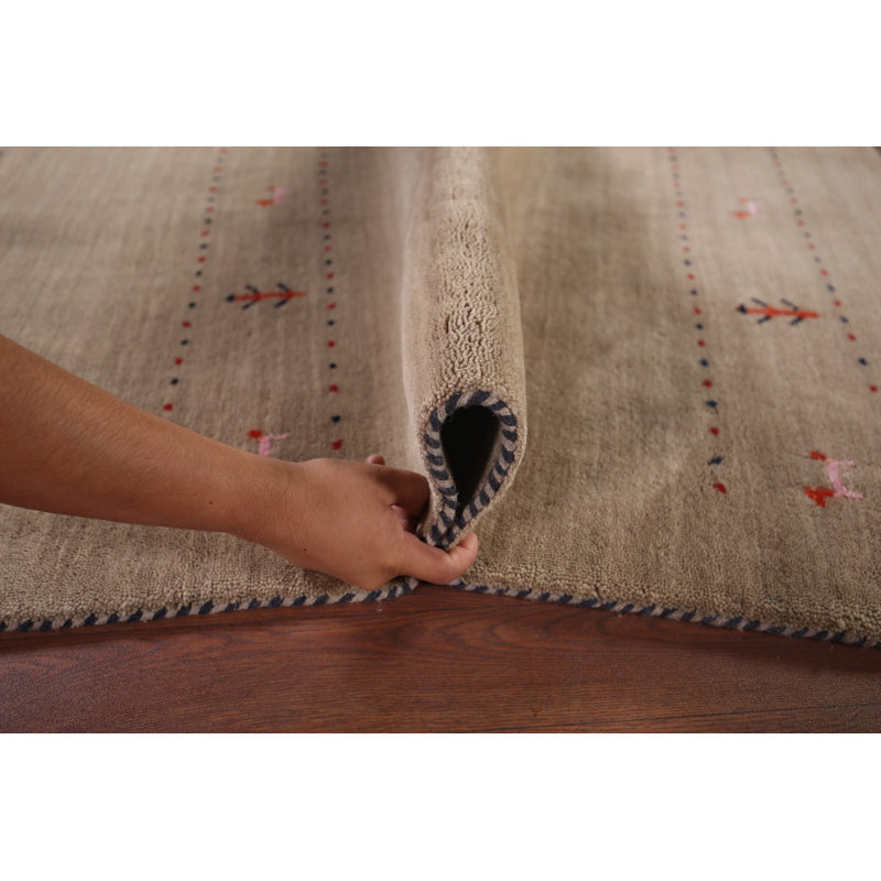 Tapis tribal brun clair Gabbeh