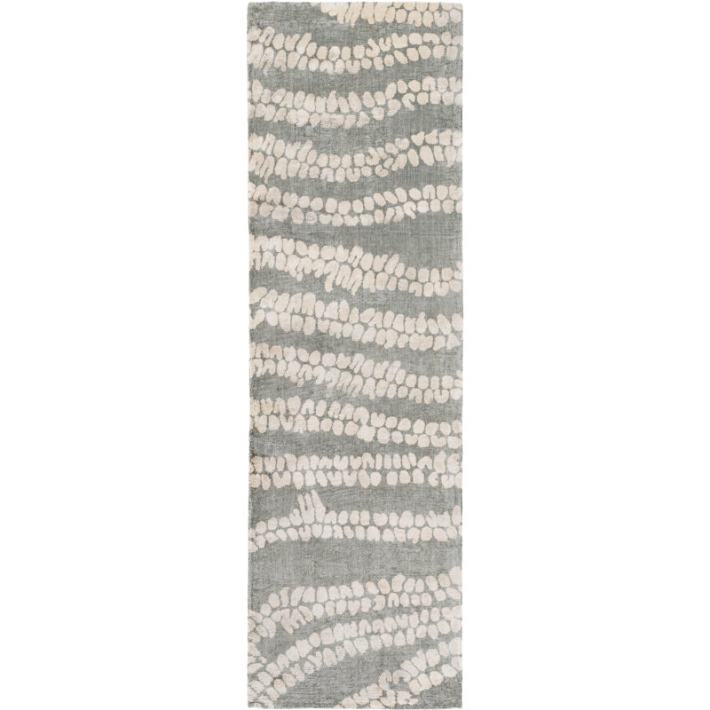 Villa Court Viscose Abstract Indoor Rug, Runner 2'6" x 8'