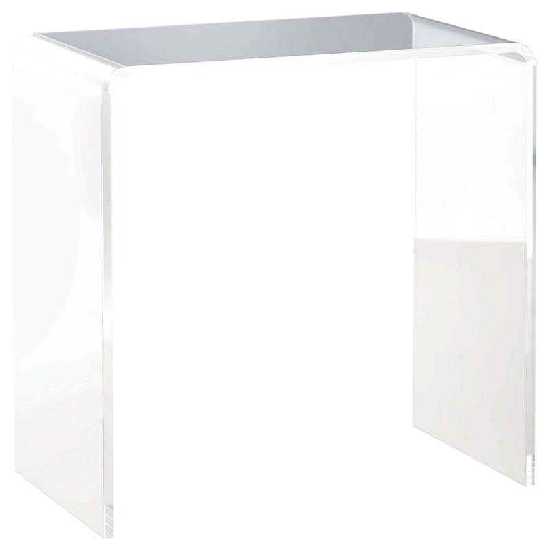 Table basse rectangulaire en acrylique 21 mm de long 21 po d'épaisseur à cascade épaisse