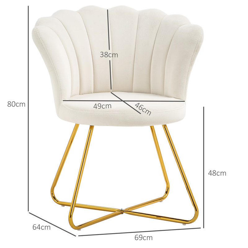 Upholstered Side Chair, Cream