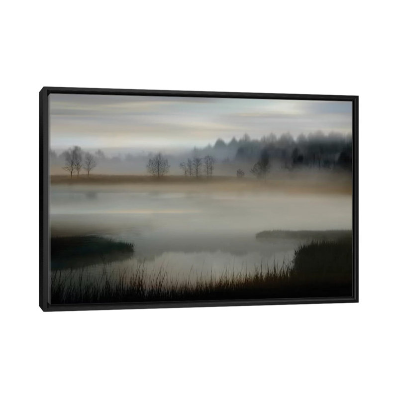 « early matin », impression sur toile, H 18 po x l 26 po x P 1,5 po, Toile avec cadre noir, Pas de tapis